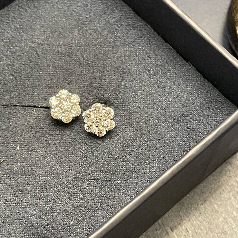 14k white gold Swarovski earrings